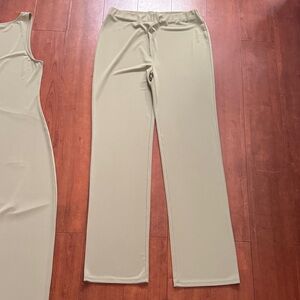 Weekend Stories Wide-Leg Knit Pants in Sage